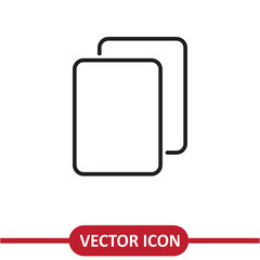 Copy vector icon flat liner illustration on white background..eps