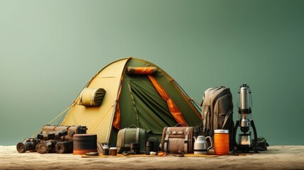 Camping tent and hiking equipment 