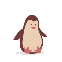Cute cartoon children`s toy. Funny simple penguin isolated on a white background.