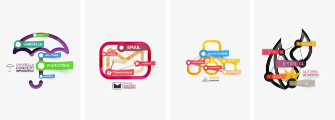 Set of infographics with line design icons. Vector illustration For Wallpaper, Banner, Background, Card, Book Illustration, landing page