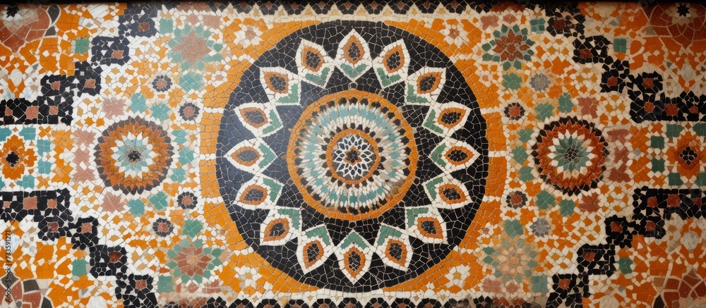 Poster typical moroccan mosaic pattern found throughout the country: a display of the typical moroccan mosa