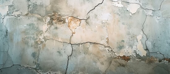 Naklejka premium Vintage Charm meets Resilient Beauty in Old Concrete Crack Wall Background