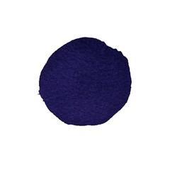 Dark blue, indigo watercolor circle isolated on white. Abstract navy blue hand painted dot, round stain - 733592228