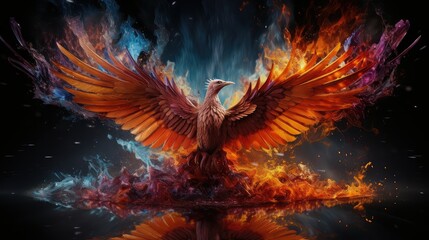 mythology phoenix ashes - obrazy, fototapety, plakaty