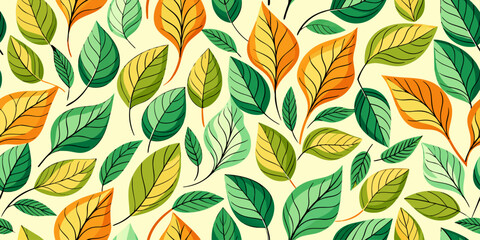 A vector illustration of a seamless Blend of Seasonal Leaf Colors