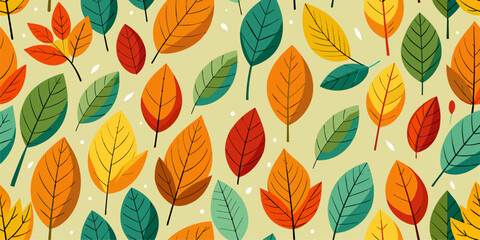 A vector illustration of Fall Foliage Art A Beautiful Array of Red, Orange, and Green Leaves