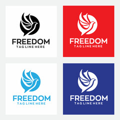 freedom logo design with editable vector file