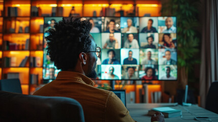 screen showing a diverse team of professionals participating in a video conference from various locations, including home offices and co-working spaces, to illustrate the flexibility and inclusivity o