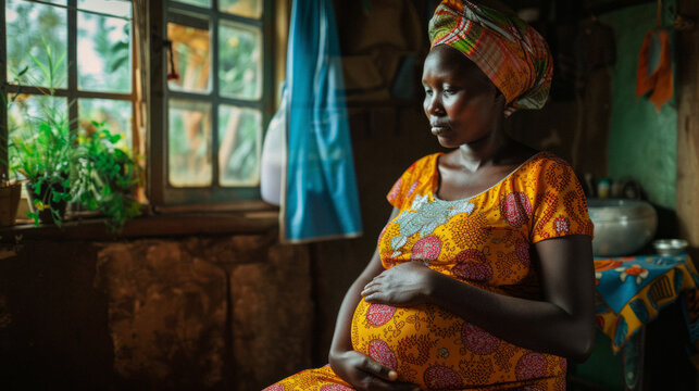 Rural Midwifery and Maternal Care: A midwife providing prenatal care to a pregnant woman in her home in a rural setting, emphasizing the role of midwives in maternal health outside urban centers.