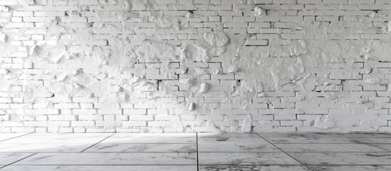 Stunning White Brick Wall on a Background of Classic Brick Wall with a Distinctive White Brick Pattern