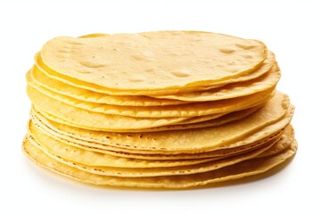 Stock of delicious corn tortillas isolated on white Background, delicious corn tortillas, Ai generated