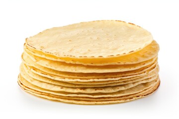 Stock of delicious corn tortillas isolated on white Background, delicious corn tortillas, Ai generated