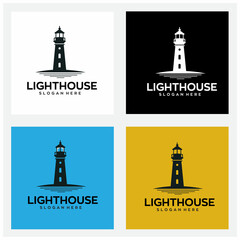 lighthouse logo design with editable vector file