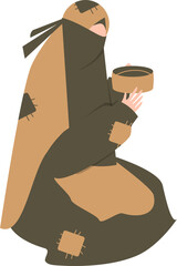 Homeless person Illustration, beggar Illustration 