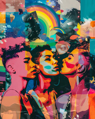 Collage celebrating the togetherness and vibrancy of the LGBT community.