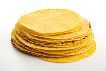 Stock of delicious corn tortillas isolated on white Background, delicious corn tortillas, Ai generated
