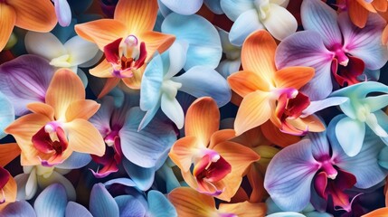 colorful orchid flower pattern