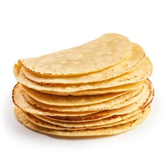 Stock of delicious corn tortillas isolated on white Background, delicious corn tortillas, Ai generated