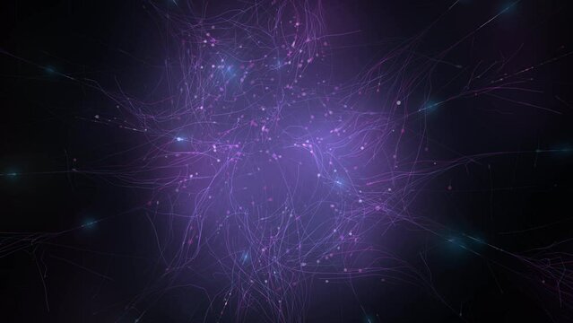 Neuron network glowing with electricity, nerves, science, 4k 24p with alpha channel for transparency