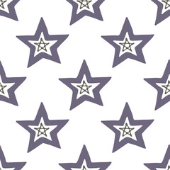 Obraz premium Seamless pattern with cute stars doodle for decorative print, wrapping paper, greeting cards, wallpaper and fabric