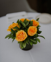 bouquet of orange roses yellow 