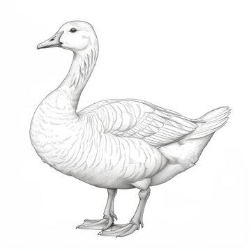 Goose, poultry, black and white coloring book. coloring pages for children.