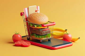 burger in cart