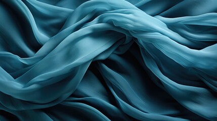 Obraz premium Ocean blue satin fabric texture with dynamic ripples.