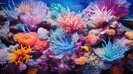 Naklejka na ściany i meble reef corals depicts