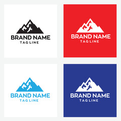 mountain logo design with editable vector file