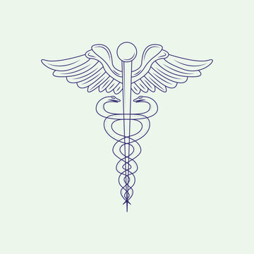caduceus medical symbol on white background