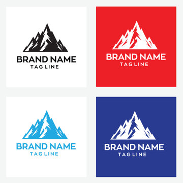 mountain logo design with editable vector file