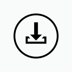 Download  Icon. Downloading, Save Data. Document Management Symbol. Applied as a Trendy Symbol for Design Elements, Presentations, and Web Apps.