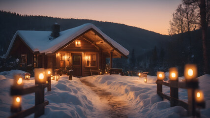 sunset in the mountains