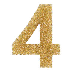 4 number gold glitter 