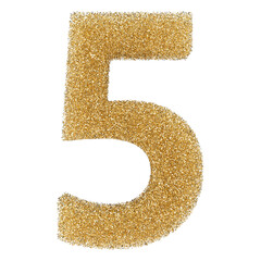 5 number gold glitter 