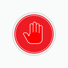 Hand Stop Icon.Prohibition Symbol - Vector Logo Template.