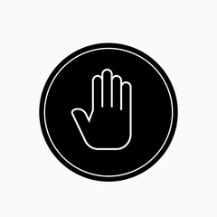 Hand Stop Icon.Prohibition Symbol - Vector Logo Template.