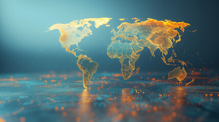 A graphical representation of the Earth with a glowing network illustrating global connectivity and international communication.