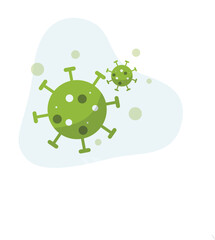 Virus flat vector Illustration Icon for web use for bacteria. parasite, microscopic, disease, microorganism.