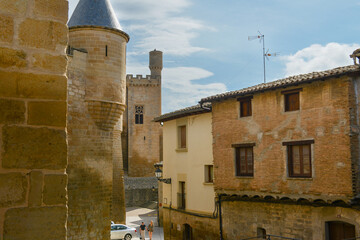 ruelles autour du château d'Olite dans le pays de Navarre en Espagne