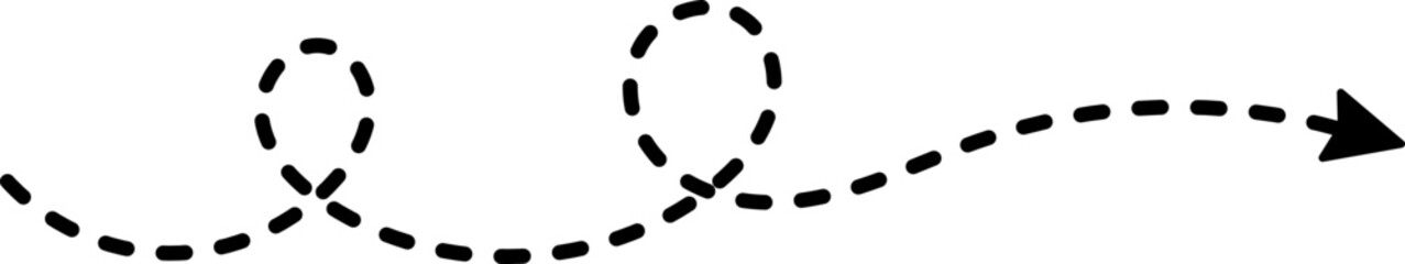 Hand drawn line dashed arrows