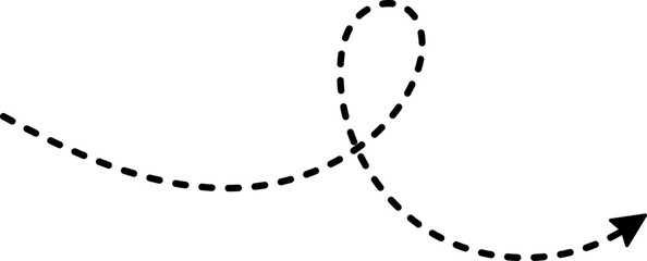 Hand drawn line dashed arrows