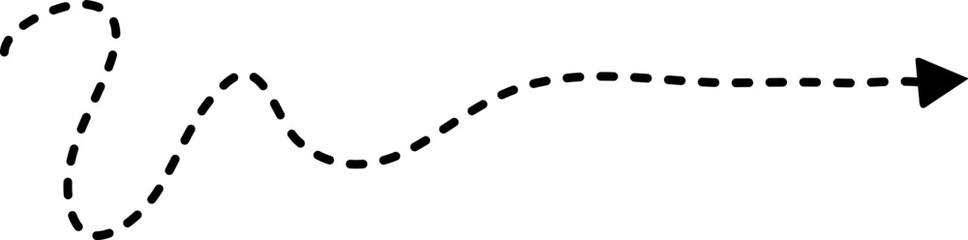 Hand drawn line dashed arrows