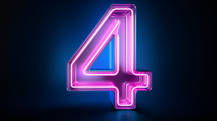 3d neon light number 