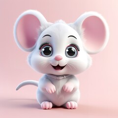 flat logo of Cute baby mouse with big eyes lovely little animal 3d rendering cartoon character --stylize 250 Job ID: 4626a728-760c-497e-8ec5-57381c5dd41d