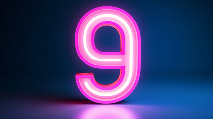 3d neon light number 