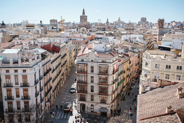 Vista aerea del casco antiguo de Valencia.