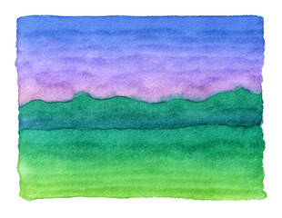 Watercolor background with gradient for landscape