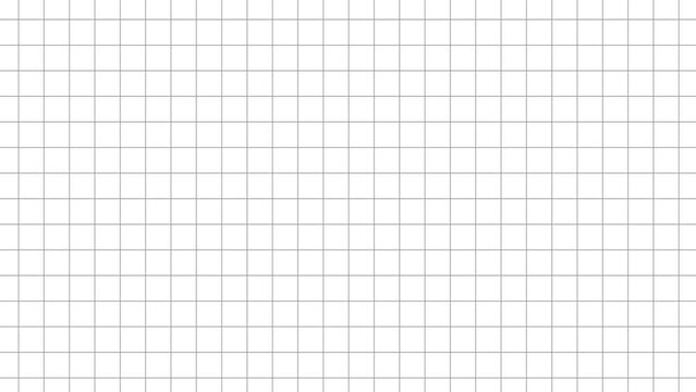 Animated Grid Paper Texture and graph paper background with black lines. Background Animation for yours presentations, infographics, charts, graphs, diagrams. Animated black lines cover whole screen